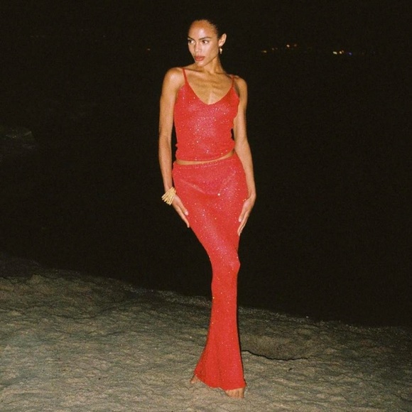 The Carolina Skirt by Asta Resort in Rossa Sequin - Picture 5 of 5